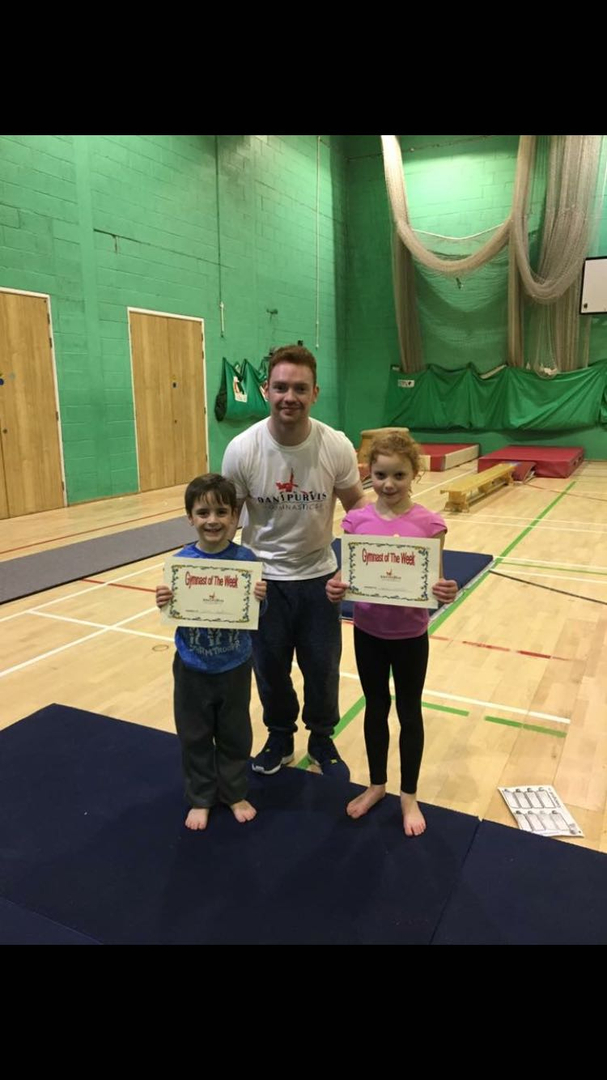 Gymnasts at a Dan Purvis Gymnastics camp